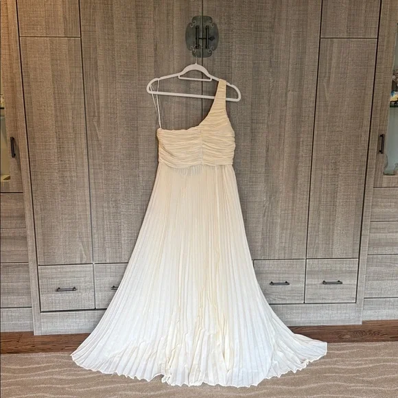 By Anthropologie Forever That Girl One-Shoulder Pleated Dress - Picture 1 of 17